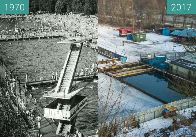 Before-and-after picture of Swimming pools, Niestachowska Street between 1970-Jan-21 and 2017-Jan-21