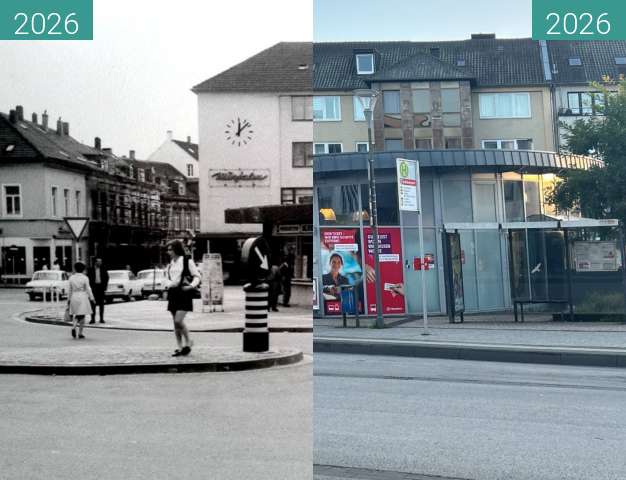 Image avant-après de Jubiläumsplatz Mettmann entre 15/06/1960 et 17/10/2026