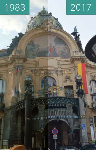 Before-and-after picture of Prag, Wandgemälde between 1983 and 2017-Nov-16