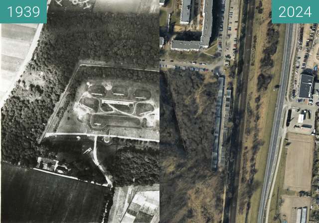 Before-and-after picture of Fort Va between 1939-Jun-28 and 2024