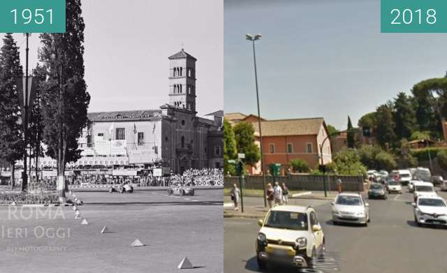 Before-and-after picture of Gran Prix of Rome, Terme di Caracalla between 1951 and 2018