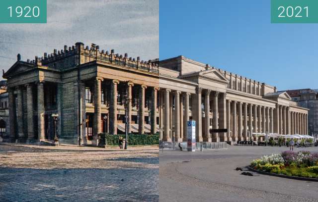 Before-and-after picture of Stuttgart, Königsbau between 1920 and 2021-Jul-18