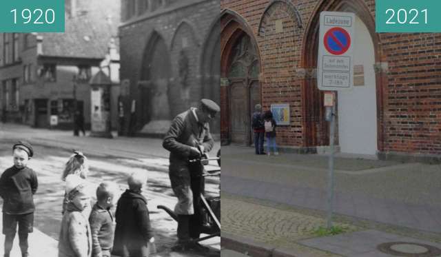 Image avant-après de Lübeck Katharinenkirche entre 1920 et 24/09/2021