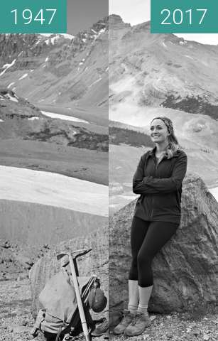 Image avant-après de Grandmother and Granddaughter 70 years apart entre 07.1947 et 21/08/2017