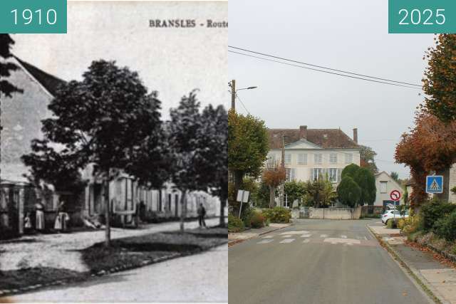 Image avant-après de Bransles - Villa Brisset, route de Montargis entre 1910 et 12/10/2025