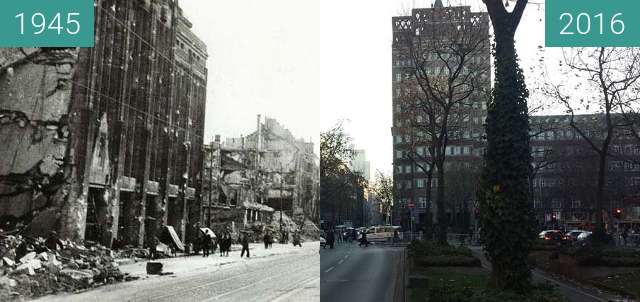 Before-and-after picture of Düsseldorf - Wilhelm-Marx-Haus 1945/2016 between 1945 and 2016-Dec-05