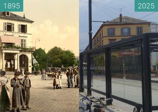 Image avant-après de Place de la République entre 1895 et 08.2025