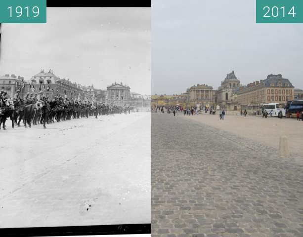 Vorher-Nachher-Bild von Chateau de Versailles zwischen 28.06.1919 und 07.09.2014