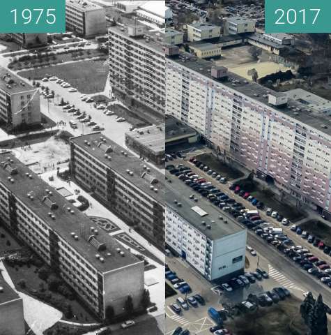 Vorher-Nachher-Bild von Osiedle Piastowskie zwischen 1975 und 2017