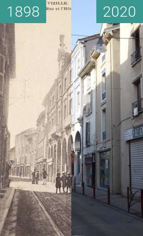 Before-and-after picture of Vizille, Rathaus between 1898 and 08/2020