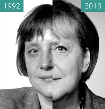 Vorher-Nachher-Bild von Angela Merkel zwischen 1992 und 2013