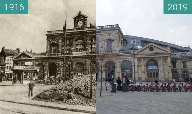 Image avant-après de Gare de Lille-Flandres (WW1) entre 1916 et 06/04/2019