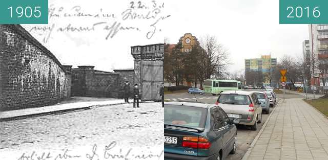 Before-and-after picture of Bahnhofsthor between 1905 and 2016