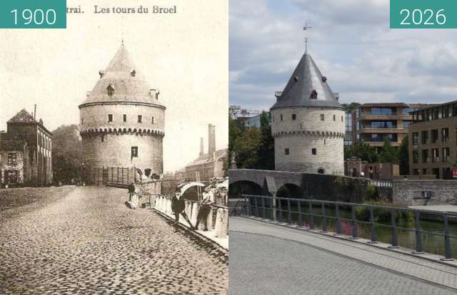 Vorher-Nachher-Bild von Broeltürme zwischen 1900 und 08.2026