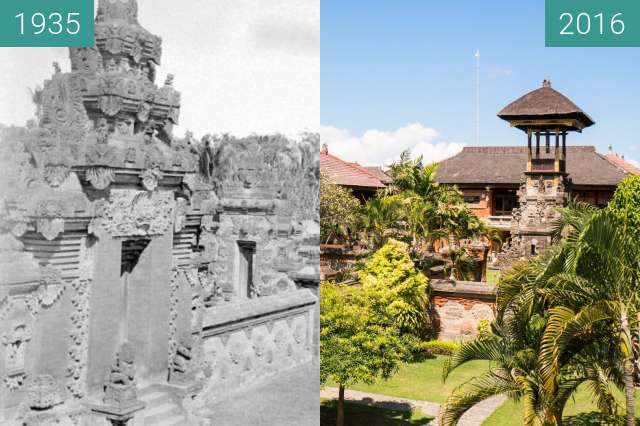 Before-and-after picture of View over the Bali-Museum in Denpasar between 1935 and 2016-Jun-07