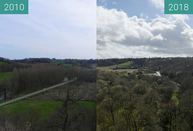 Before-and-after picture of Vallée de la Rance à Léhon between 2010-Apr-06 and 2018-Apr-04