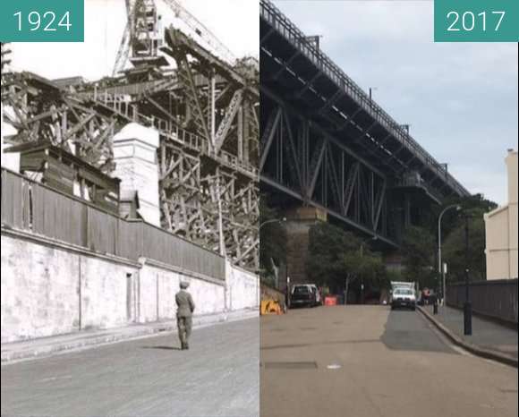 Image avant-après de Sydney Harbour Bridge entre 1924 et 2017