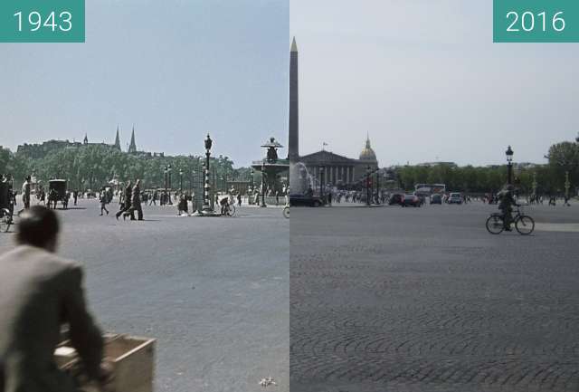 Image avant-après de Place de la Concorde (Besetzung von Paris) entre 1943 et 08/05/2016