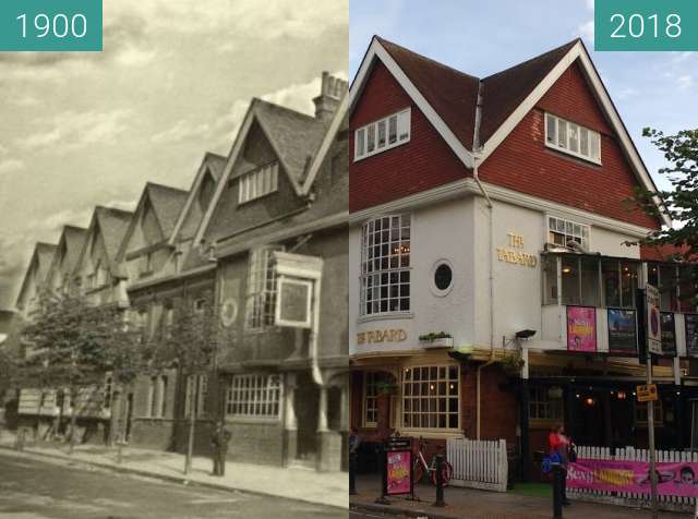 Image avant-après de Tabard pub chiswick entre 1900 et 2018
