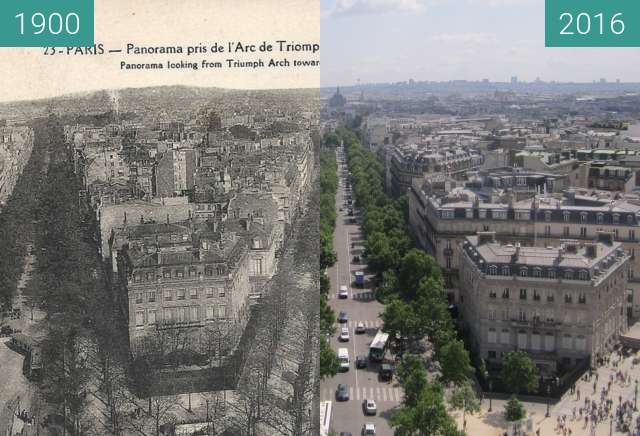 Image avant-après de Avenue Hoche/Avenue Friedland entre 1900 et 25/06/2016