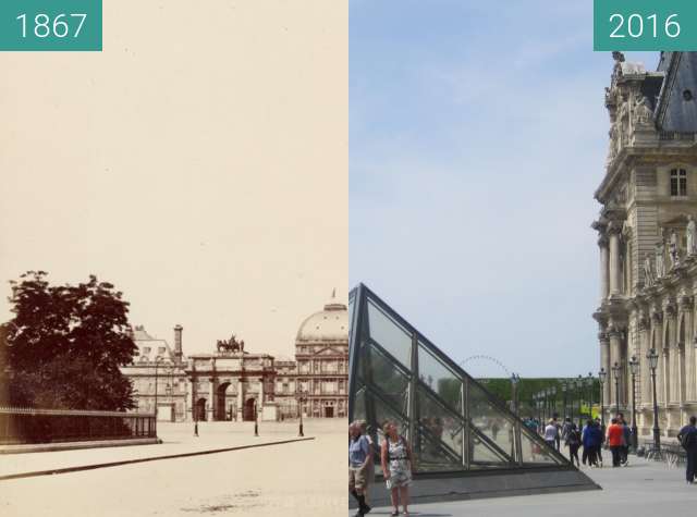 Image avant-après de Louvre/Tuileries entre 1867 et 08/05/2016