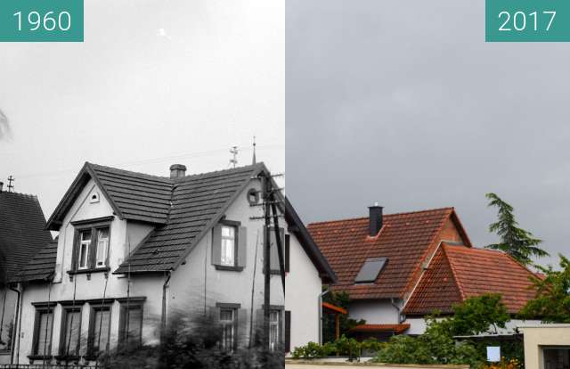 Before-and-after picture of House in Schifferstadt between 1960 and 2017-Aug-05