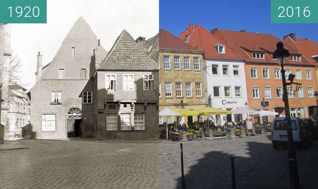 Before-and-after picture of Houses at market square between 1920 and 2016-Aug-31