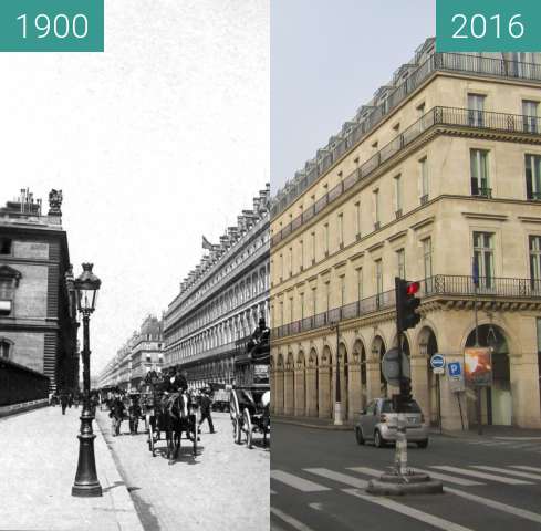 Image avant-après de Rue de Rivoli entre 1900 et 13/01/2016
