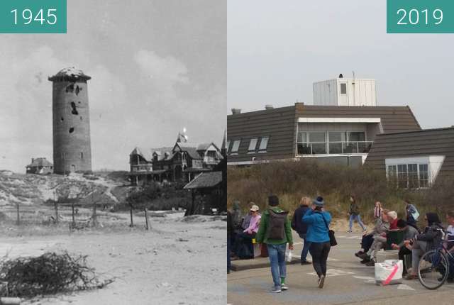 Before-and-after picture of Domburg - Niederlande between 1945 and 2019-Apr-16