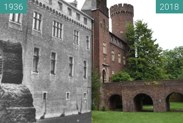 Vorher-Nachher-Bild von Kempen, Kurkölnische Landesburg von 1400 zwischen 1936 und 29.05.2018