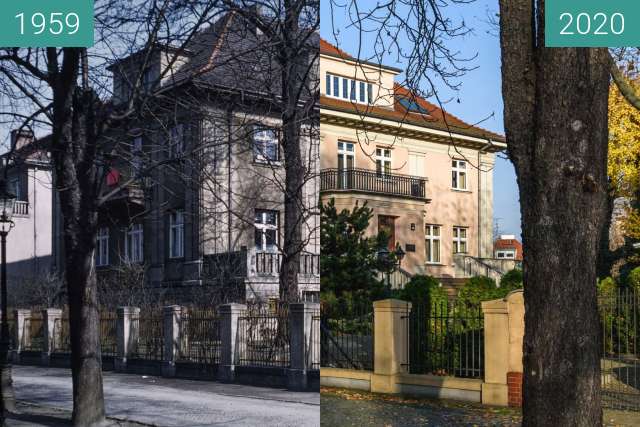 Before-and-after picture of Ulica Chopina between 1959 and 2020