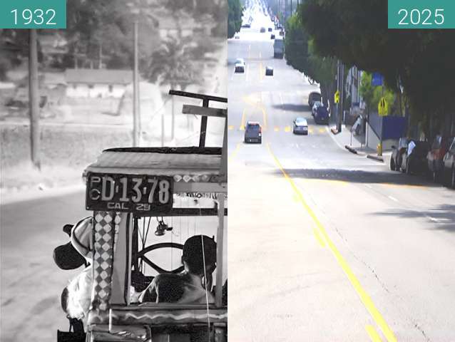 Vorher-Nachher-Bild von Free Wheeling - Overland Avenue Hill zwischen 1932 und 2025