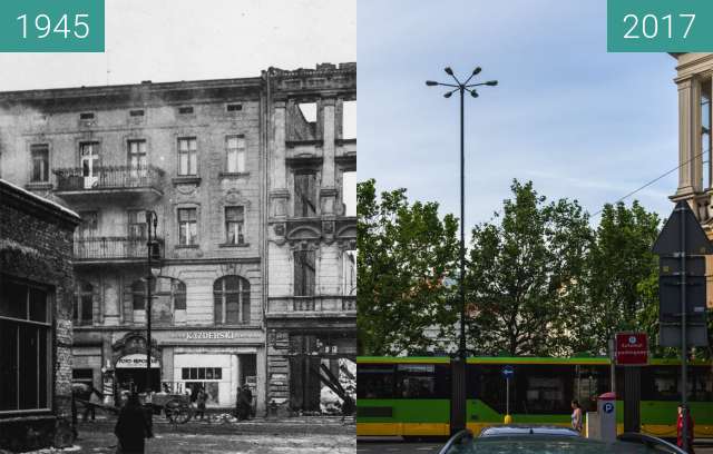 Vorher-Nachher-Bild von Ulica 27 Grudnia/Kantaka zwischen 1945 und 15.06.2017