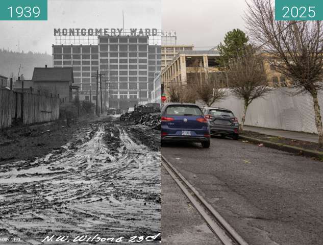 Vorher-Nachher-Bild von Montgomery Park / Ward Building zwischen 13.03.1939 und 24.12.2025