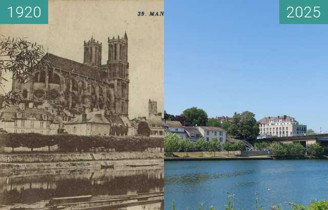 Vorher-Nachher-Bild von Mantes-la-Jolie zwischen 1920 und 06.2025