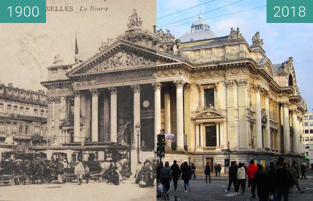 Image avant-après de Place de la Bourse entre 1900 et 01/04/2018