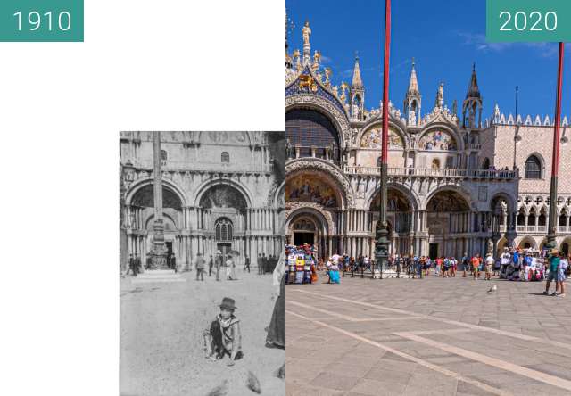Before-and-after picture of Markusplatz mit Markus2 between 1910 and 2020-Jul-17