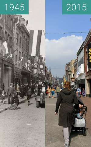 Vorher-Nachher-Bild von Langestraat after liberation zwischen 05.1945 und 2015