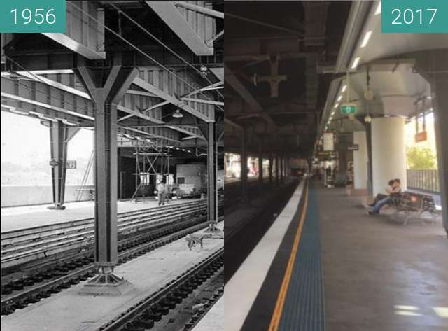 Image avant-après de Circular Quay Railway Station entre 1956 et 2017