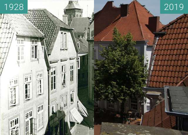 Before-and-after picture of Altstadt between 1928 and 06/2019
