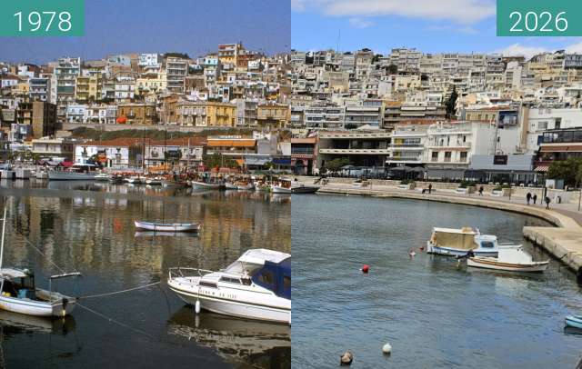 Before-and-after picture of Hafen von Piräus between 1978-Apr-13 and 2026-Feb-22