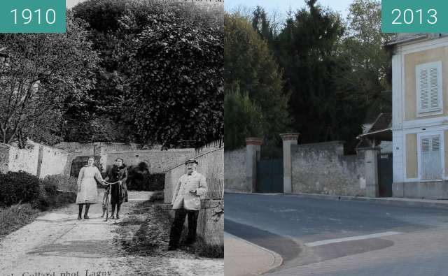 Before-and-after picture of Monument Louis Braille between 1910 and 2013-Oct-30