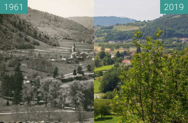 Before-and-after picture of Le village depuis Pied Barlet between 1961 and 2019-Jun-18