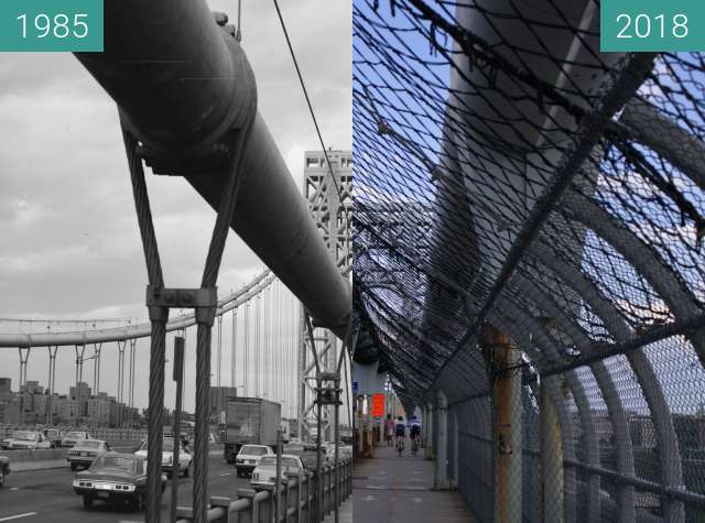 Before-and-after picture of Midpoint of George Washington Bridge between 1985 and 2018-Jul-29