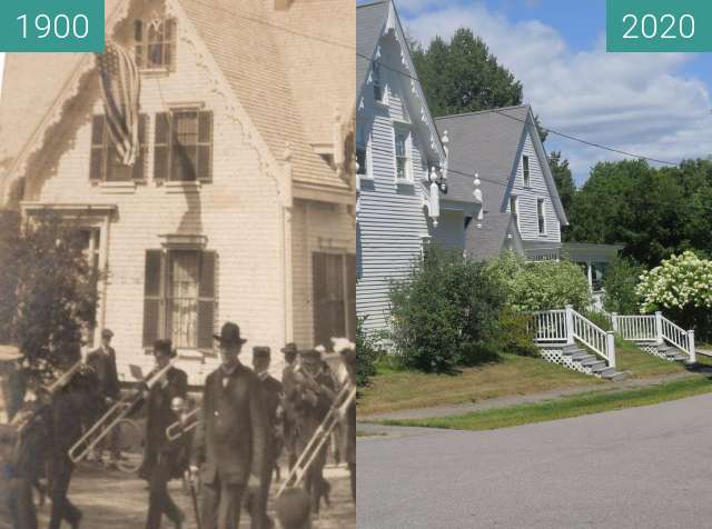 Image avant-après de Cedar and Grove Streets Belfast, Maine entre 1900 et 17/08/2020