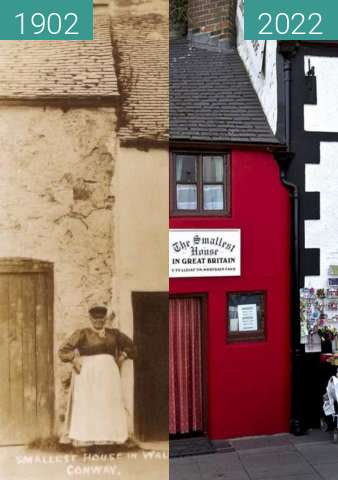 Image avant-après de Quay House, smallest house in the UK entre 1902 et 2022