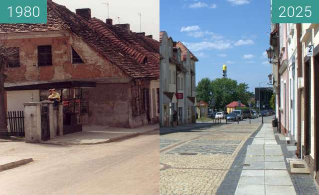 Before-and-after picture of Polkowice between 1980 and 2025
