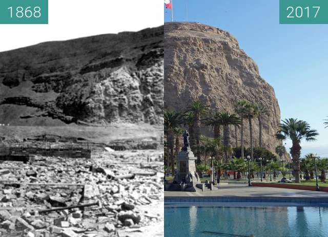 Vorher-Nachher-Bild von MORRO DE ARICA zwischen 1868 und 2017