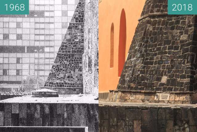 Before-and-after picture of The calm after the Tlatelolco Massacre between 1968-Oct-03 and 2018-Oct-28