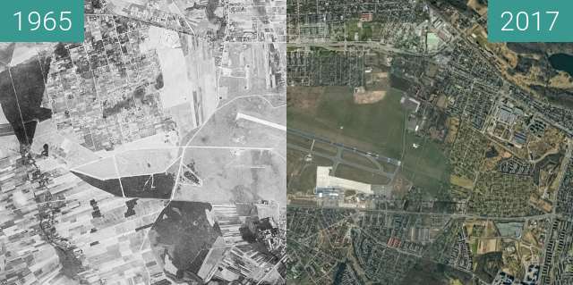 Before-and-after picture of Zachodni Poznań between 1965-Aug-23 and 2017